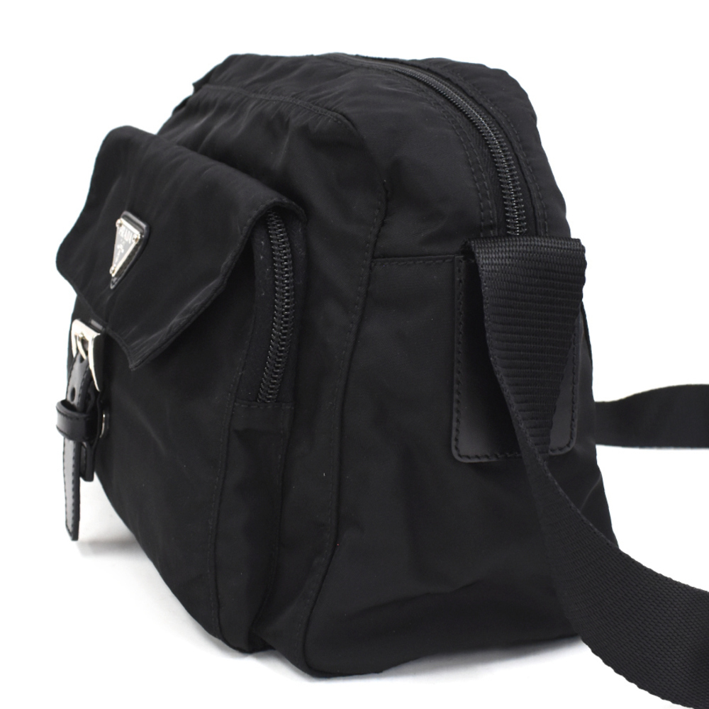 Prada Triangular Logo Nylon Leather Shoulder Bag … - image 2